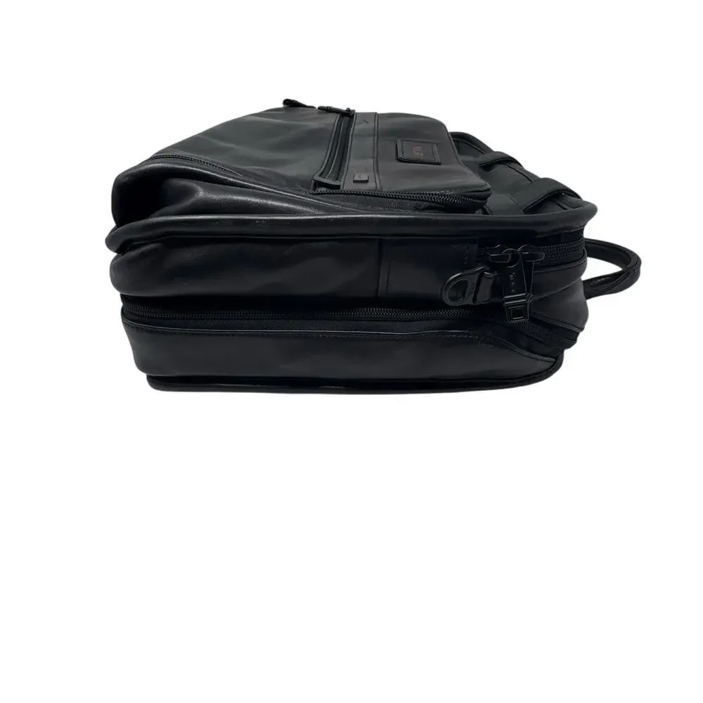 Tumi Alpha Organizer Black Leather Portfolio Briefcase Carry-On NWOT Monogrammed